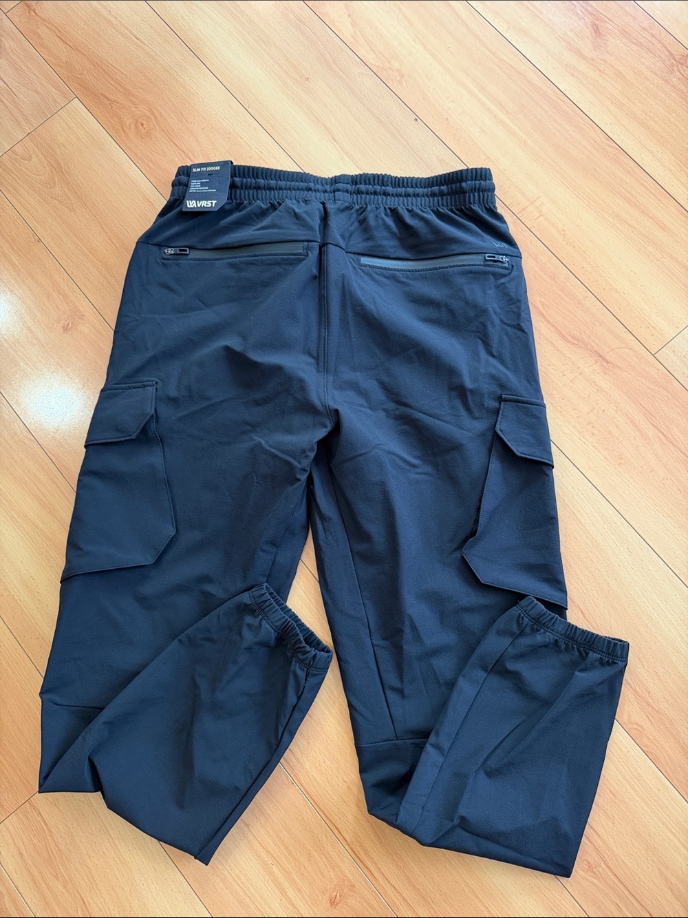 Men's Black Slim Fit Cargo Jogger Pants with Secure Pockets